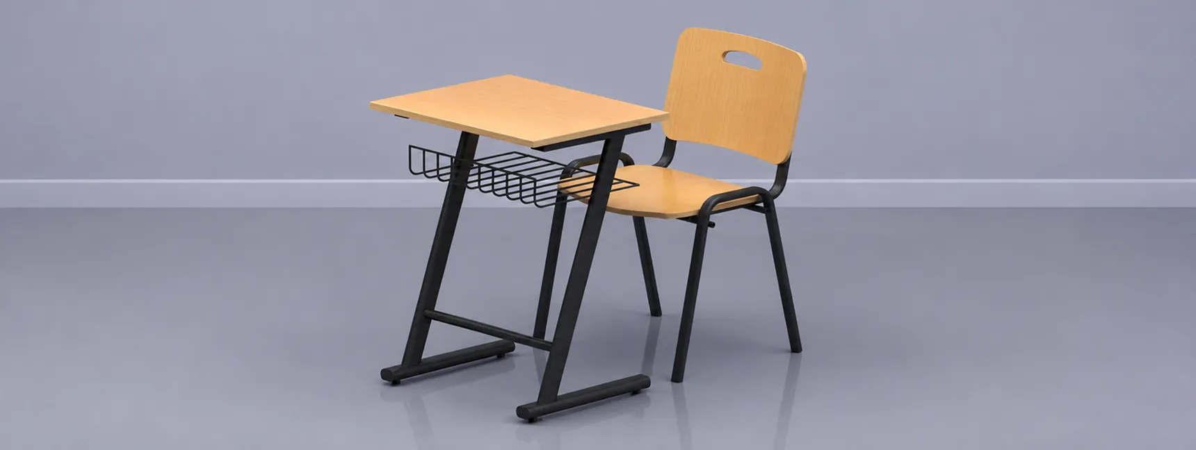 Educational Desk & Chair Set With Notebook Holder