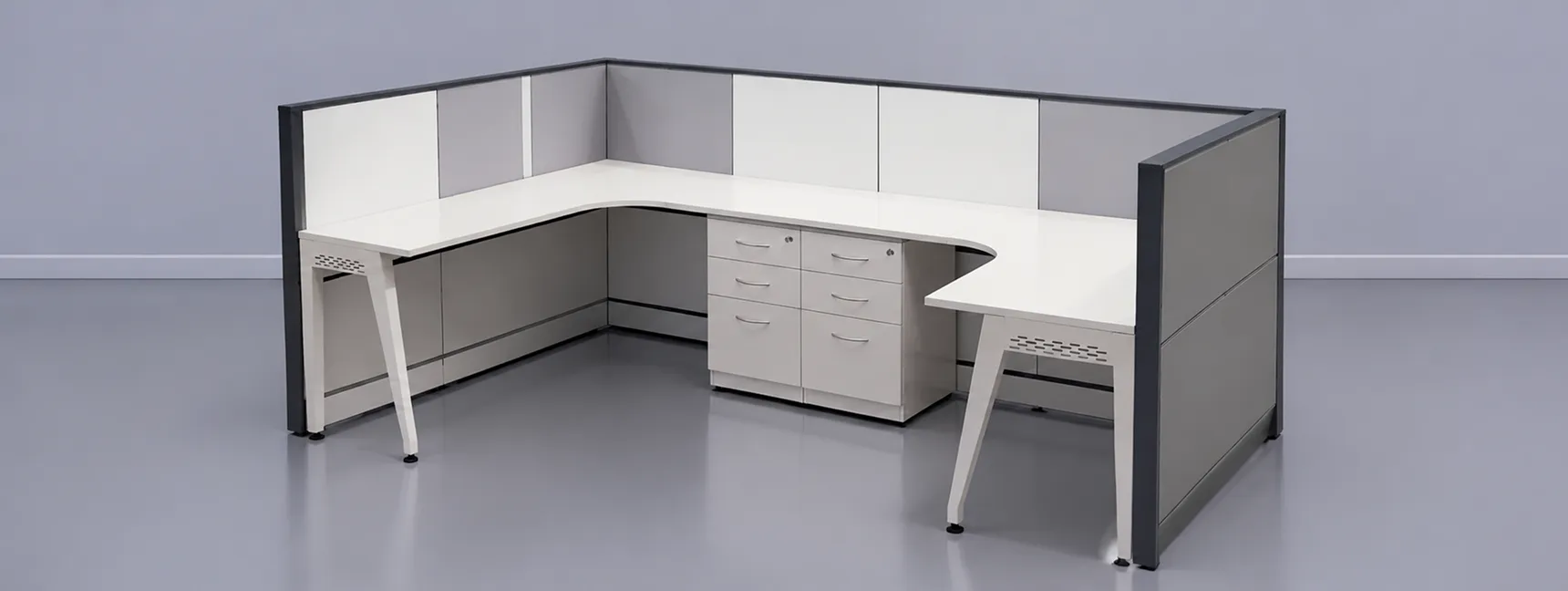 Grey And White Wooden Office Furniture
