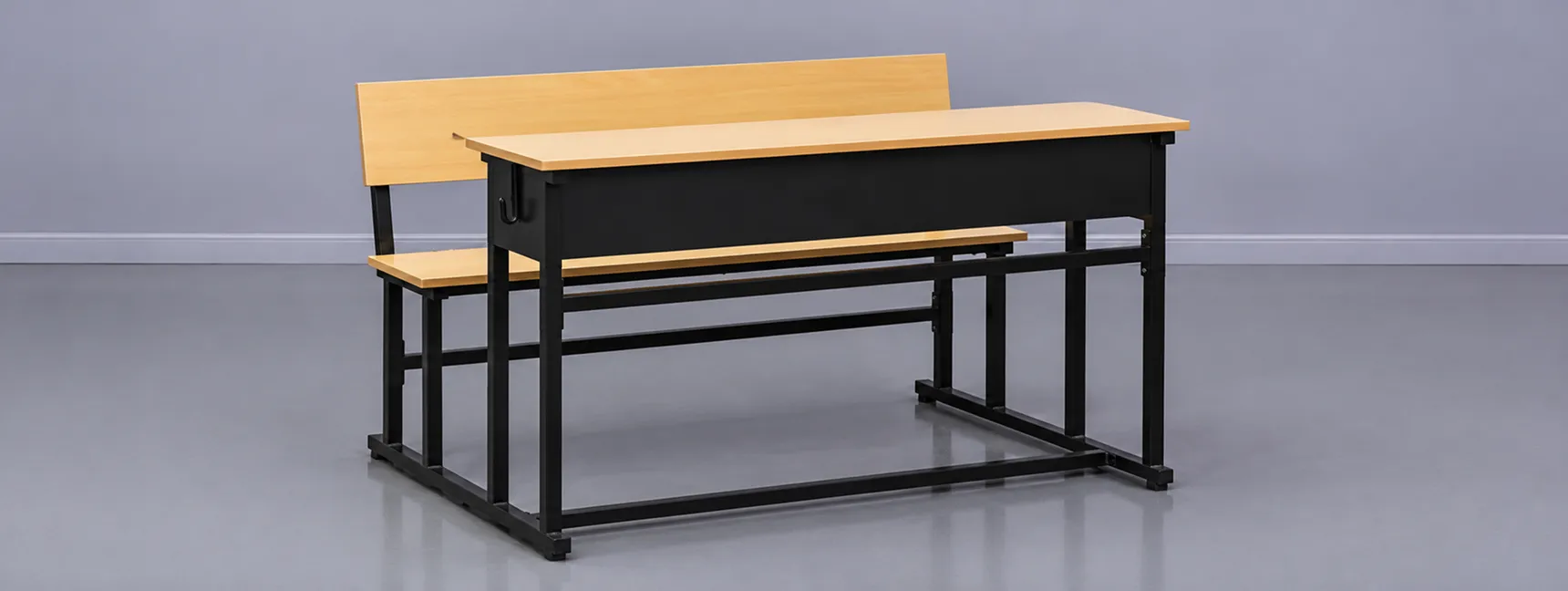 Light Brown 2 Seater Classroom Bench