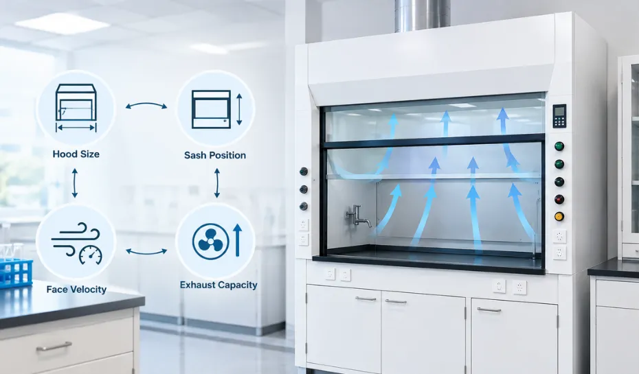 Does Fume Hood Size Affect Airflow