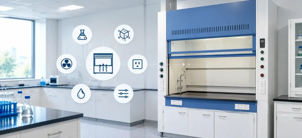 ideal size of Fume Hood in lab